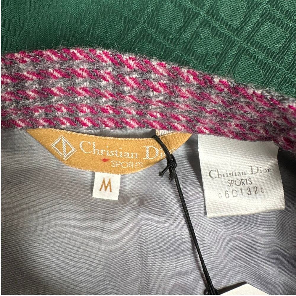 Christian Dior Vintage 1990s Tweed Skirt Burgundy Gray Size M - Picture 3 of 8